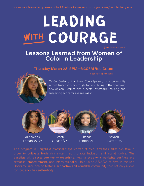 Leading with Courage Flyer for Women's History Month 2023
